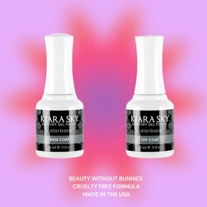 KIARA SKY Gel Polish Top Coat & Base Coat Duo – Soak Off Formula, 0.5 fl oz Each