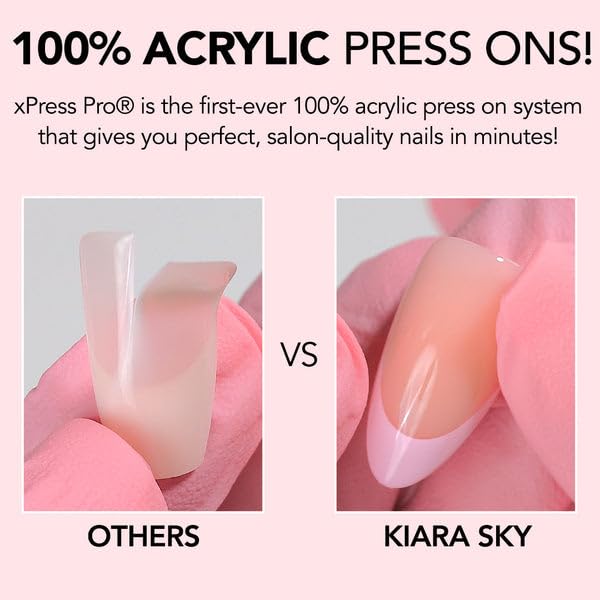 Kiara Sky XPRESS PRO Press On Nails – Almond Medium, Glisten Here | 30-Piece Kit
