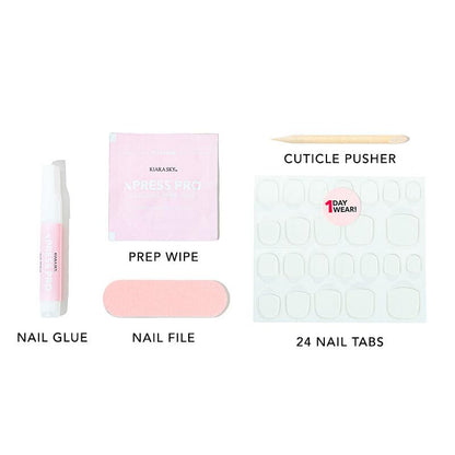 Kiara Sky XPRESS PRO Press On Nails – 30-Piece Short Coffin Kit Oh Hola There