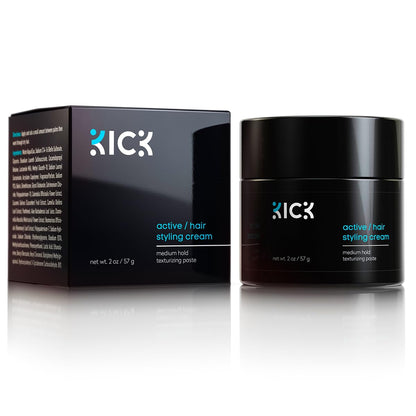 Kick Active Men's Hair Cream – Medium Hold, Non-Greasy, Thickening, Hydration, Anti-Greying – 2 oz