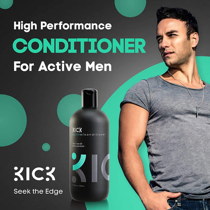 Kick Mens Conditioner: Tea Tree & Peppermint for Hair Loss, 17oz