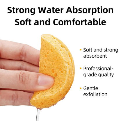 Kickleen 120-Count Compressed Facial Sponges – Natural Cellulose Spa Sponges for Daily Cleansing