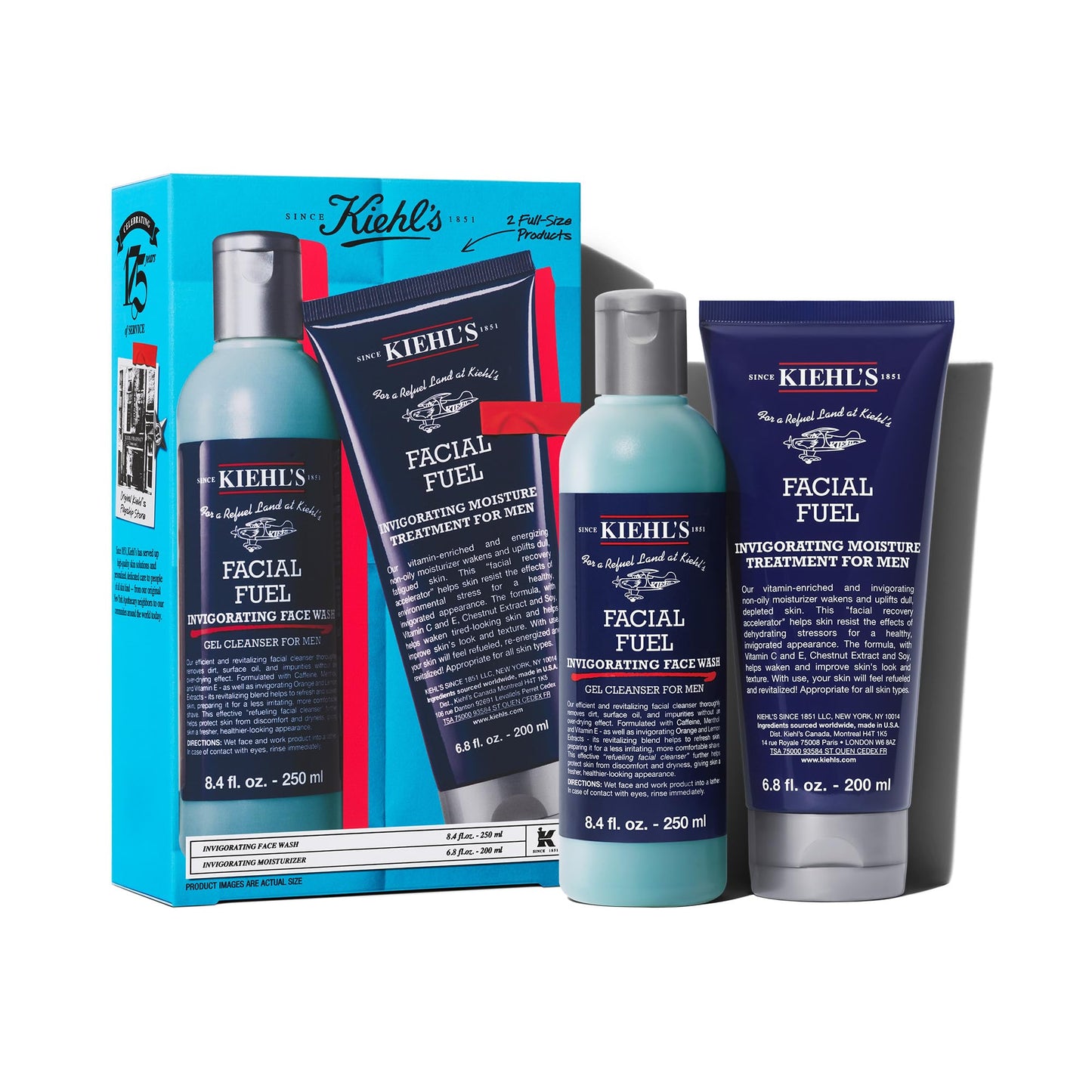 Kiehl's Men's Skincare Routine Gift Set – Facial Fuel Cleanser & Moisturizer, $80 Value