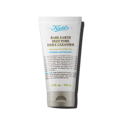 Kiehl's Rare Earth Deep Pore Daily Cleanser | Fragrance-Free Oily Skin Face Wash with Amazonian White Clay | 5 oz
