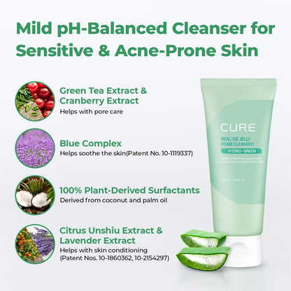 Kim Jeong Moon Aloe CURE Foam Cleanser — Hydrating Korean Face Wash for Sensitive Skin, 3.38 fl oz
