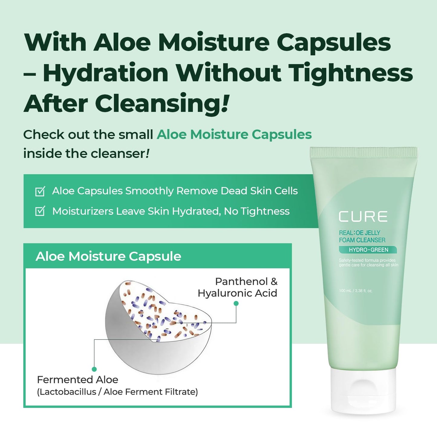 Kim Jeong Moon Aloe CURE Foam Cleanser — Hydrating Korean Face Wash for Sensitive Skin, 3.38 fl oz