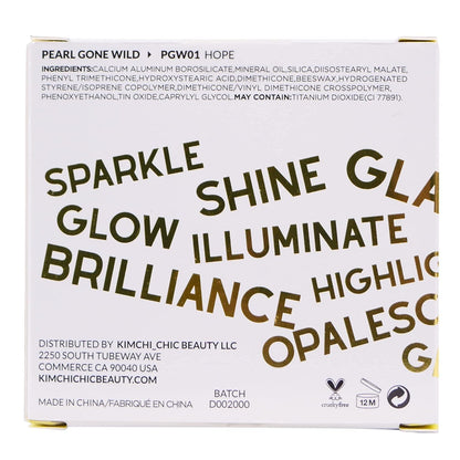 Kimchi Chic Pearl Gone Wild Highlighter – Iridescent Glow, Built-In Mirror, Cruelty-Free