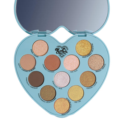Kimchi Chic Spinning Hearts Love Eyeshadow Palette — 12 Shades for Soft Glam to Bold Looks, Long-Lasting
