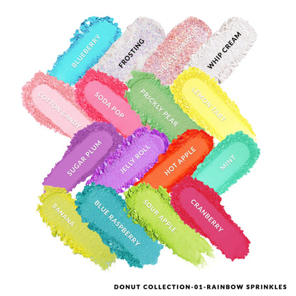 KimChiChic Beauty Donut Collection Eyeshadow Palette – 16 Matte, Pigment & Glitter Shadows