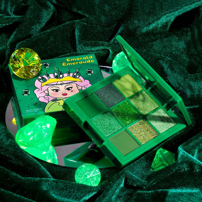 KimChiChic Jewel Collection Emerald Eyeshadow Palette – Pigmented, Blendable, Long-Lasting Matte & Glitter Shades | Cruelty-Free