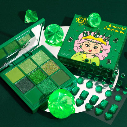 KimChiChic Jewel Collection Emerald Eyeshadow Palette – Pigmented, Blendable, Long-Lasting Matte & Glitter Shades | Cruelty-Free