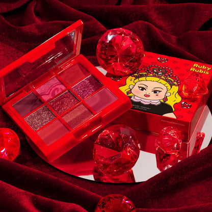 KimChiChic Beauty Jewel Collection Eyeshadow Palette – Ruby | Highly Pigmented Matte & Glitter Shades