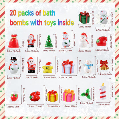 Kims Cosiart 20-Pack Bath Balls with Surprises – Christmas Gift Set