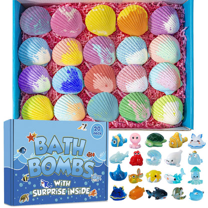 Kims Cosiart Kids Bath Bombs with Surprise Marine Animals – 20 Shell Gift Set
