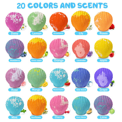Kims Cosiart Kids Bath Bombs with Surprise Marine Animals – 20 Shell Gift Set