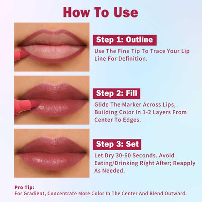KIMUSE Lip Stain Set – 5-Piece Matte, Long-Wear Lip Color