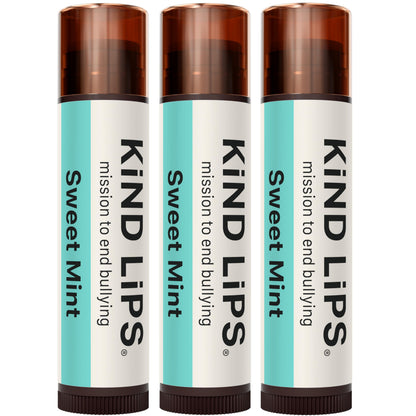 Kind Lips Organic Sweet Mint Lip Balm 3-Pack – Cooling, Hydration, USA Made