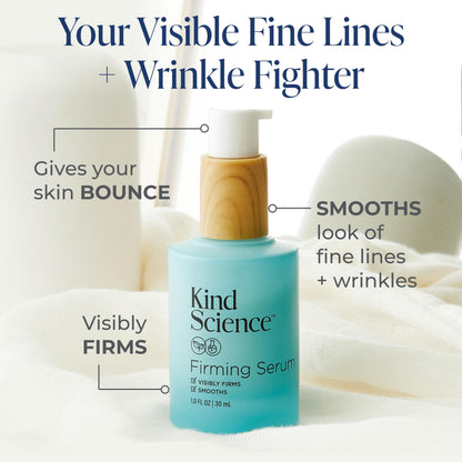 Kind Science Firming Serum – Bakuchiol & Peptides, Fragrance-Free, 1 fl oz