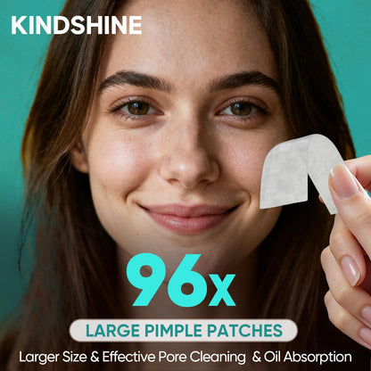 kindshine 96 Count XL Pimple Patches | Hydrocolloid Acne Patches for Face & Body – Vegan, Cruelty-Free