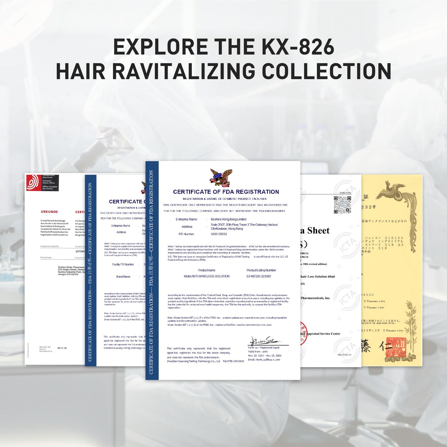 KINTOR 0.5% KX-826 Hair Regrowth Spray for Men – Plant-Based DHT Blocker, 60ml