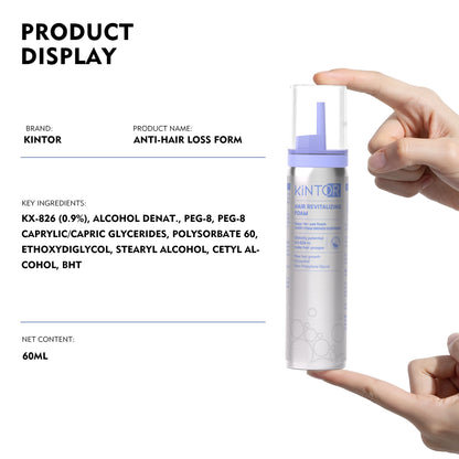 KINTOR 0.9% KX-826 DHT Blocker Hair Growth Foam 60ml Pro | For Men & Women