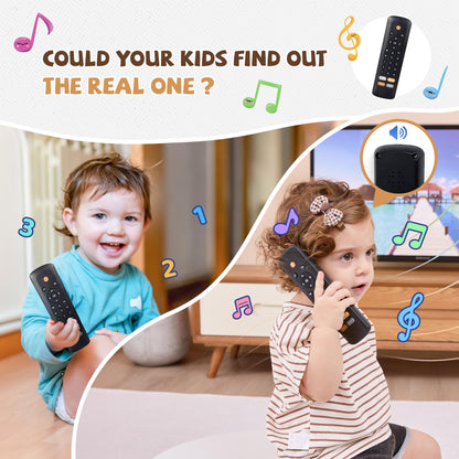 KIRALUMI Baby TV Remote Toy — 3-Language Lights & Sounds for 6-18 Months