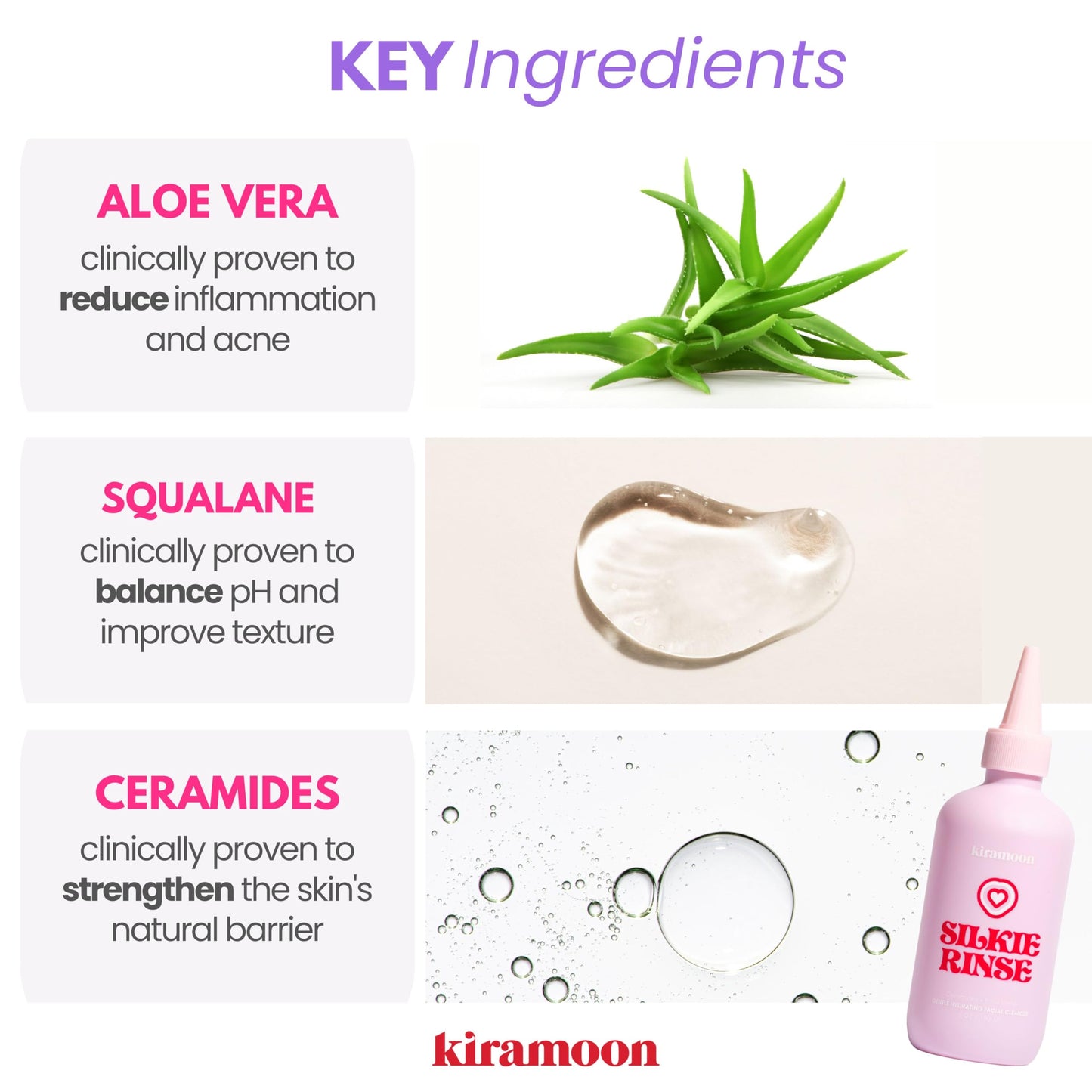 Kiramoon Silkie Rinse – Hydrating Gentle Face Wash with Ceramides & Squalane
