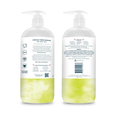 Kirk's 3-in-1 Head to Toe Nourishing Cleanser & Travel Bar Soap – Juniper & Lime (32 oz, 2-pack)