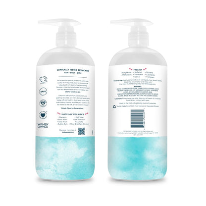 Kirk's 3-in-1 Head to Toe Cleanser - Fragrance Free, Coconut Oil & Aloe - 32oz (2-Pack)