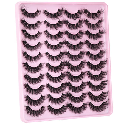 Kiromiro Mink Lashes Fluffy Faux Mink, 20mm D-Curl Russian Cat Eye, 20 Pairs