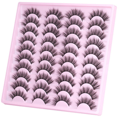 Kiromiro 20 Pairs Lashes Wispy Faux Mink Lashes 15mm Cat Eye – Natural Look, 3D Volume, C-Curl