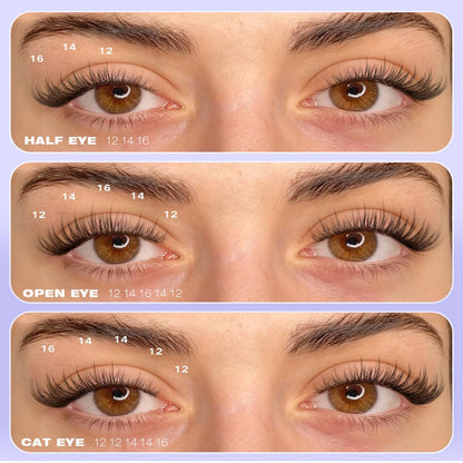 Kiromiro Natural Lash Clusters Kit 12–16mm C Curl | DIY Wispy Lashes with Bond & Seal & Tweezers