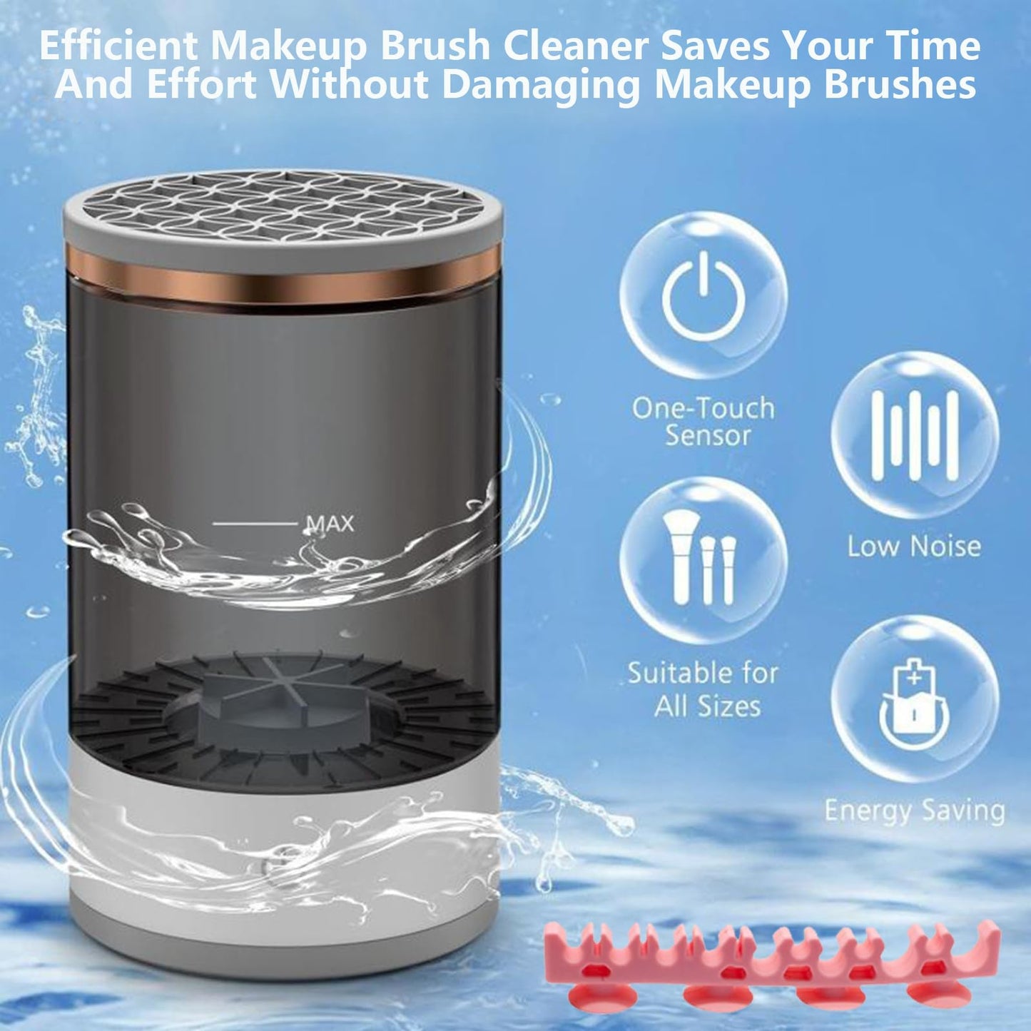 Kismiger Electric Makeup Brush Cleaner – Deep Cleaning & Drying (USB, Grey)