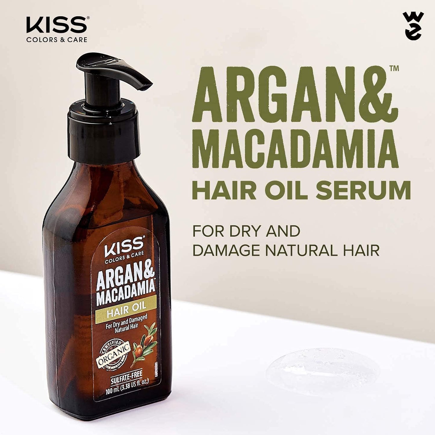 KISS Argan & Macadamia Reparative Hair Oil Serum 100mL
