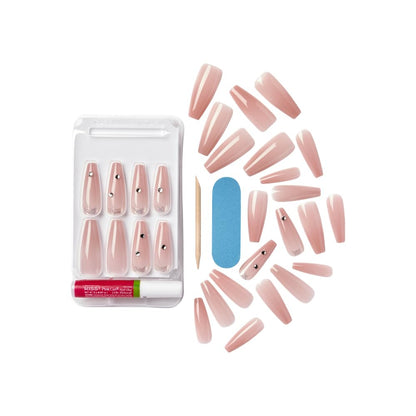 KISS False Nails Kit | Bare but Better Ready-to-Wear X-Long Coffin Nails