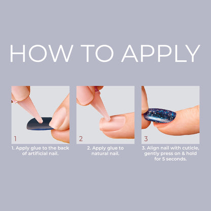 KISS Gel Fantasy Midnight Snacks Nails – Short Squoval Press-On Kit (28 Nails + Glue)