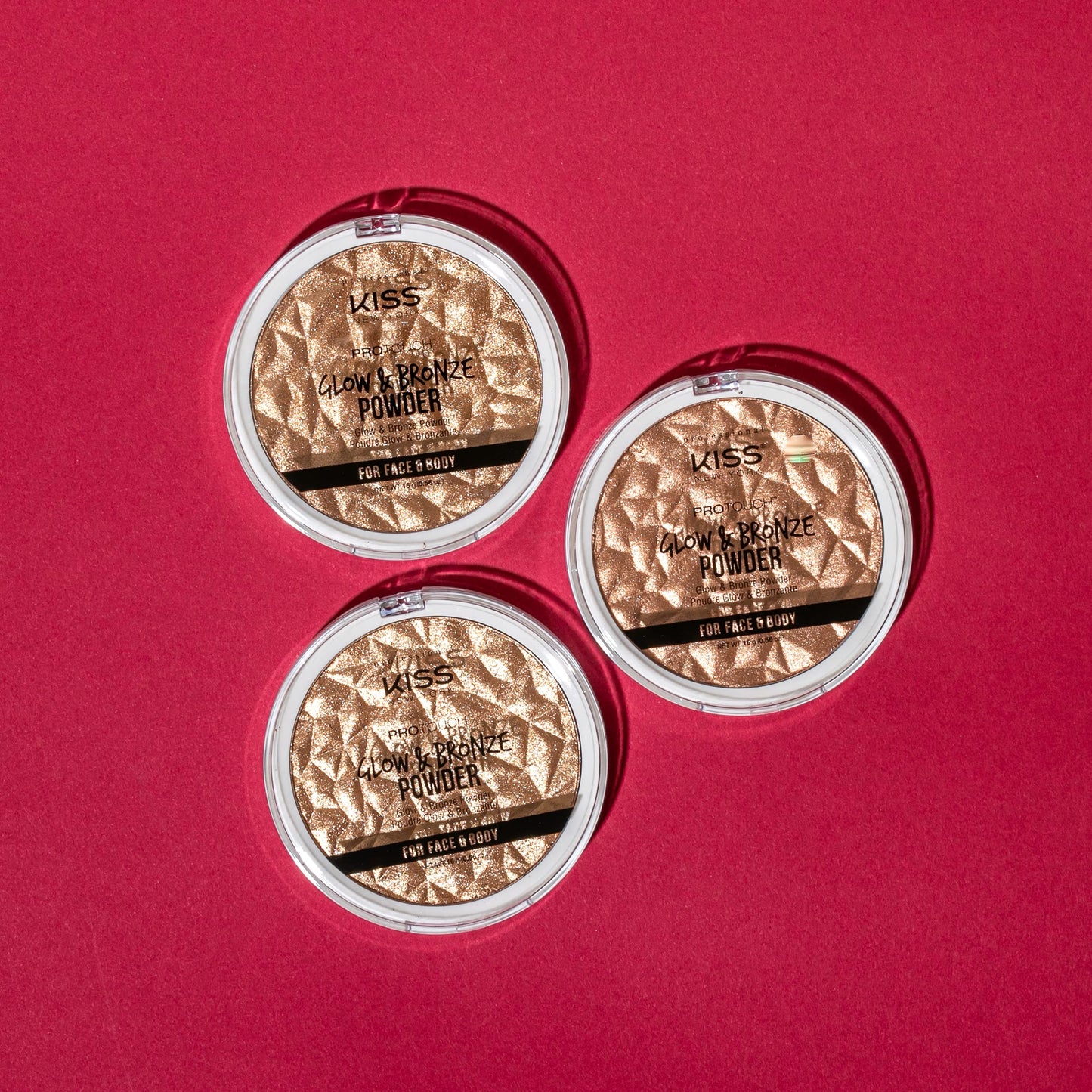 KISS NEW YORK Pro Touch Glow & Bronze Poudre – Visage et Corps, Teinte Profonde KPBP02
