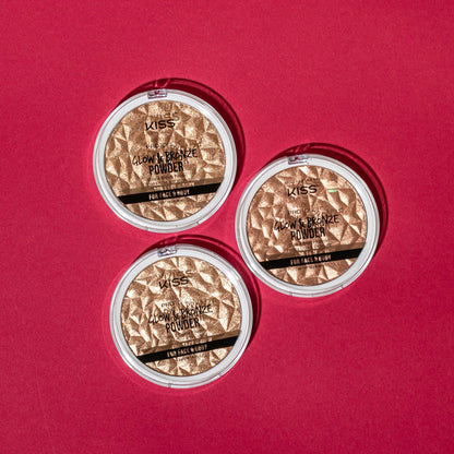 KISS NEW YORK Pro Touch Glow & Bronze Poudre – Visage et Corps, Teinte Profonde KPBP02