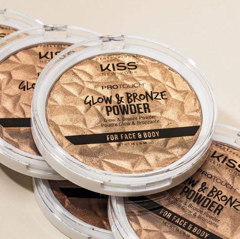 KISS NEW YORK Pro Touch Glow & Bronze Poudre – Visage et Corps, Teinte Profonde KPBP02