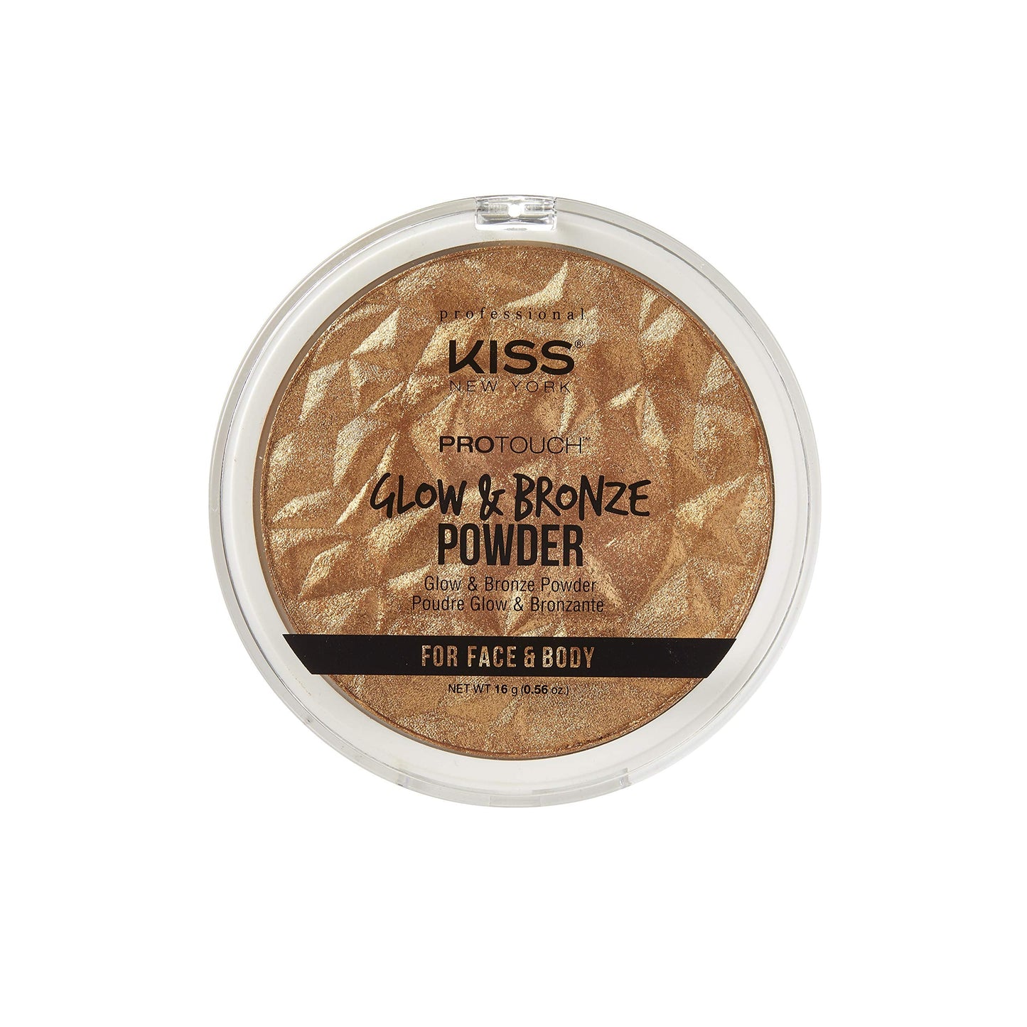 KISS NEW YORK Pro Touch Glow & Bronze Poudre – Visage et Corps, Teinte Profonde KPBP02