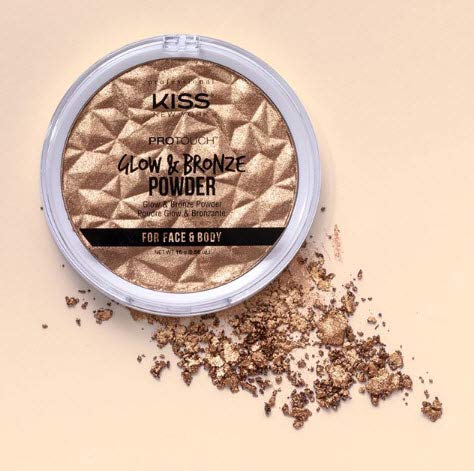 KISS NEW YORK Pro Touch Glow & Bronze Poudre – Visage et Corps, Teinte Profonde KPBP02