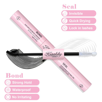 Kisslily Lash Cluster Glue – Waterproof 2-in-1 Bond & Seal Lash Adhesive (White & Black)