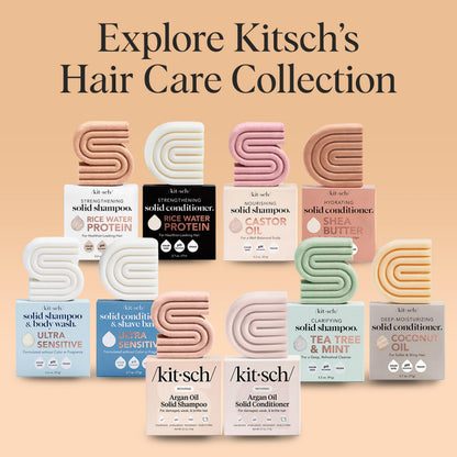 Kitsch Argan Oil Conditioner Bar – Repair Damaged Hair, Anti-Frizz, 2.7 oz – Paraben/Sulfate/Silicone-Free – Made in USA