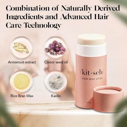 Kitsch Hair Wax Stick for Women & Men | Anti-Frizz, No Residue, All-Day Hold (2.7 oz)