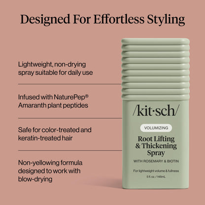 Kitsch Root Lifting Spray for Fine Hair – Lightweight Volumizing Spray with Rosemary & Biotin