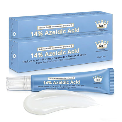 KIUORET 14% Azelaic Acid Acne Cream with Hyaluronic Acid, Niacinamide & Squalane
