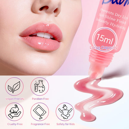 KIUORET Hydration Lip Gloss Set – 4 Pc Keychain with Cute Charms