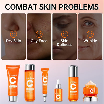 KIUORET Vitamin C 6-Piece Skin Care Set for Women – Moisturizing & Anti-Wrinkle