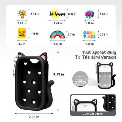 Kivzex Cat Silicone Case for Touchland 1oz Hand Sanitizer — Keychain & Charms