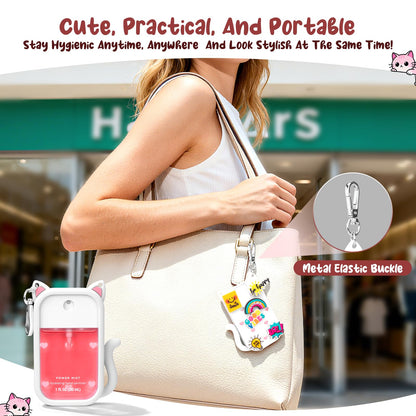 Kivzex Cat Silicone Case for Touchland 1oz Spray – Keychain Travel Cover (Power Mist & Glow Mist)